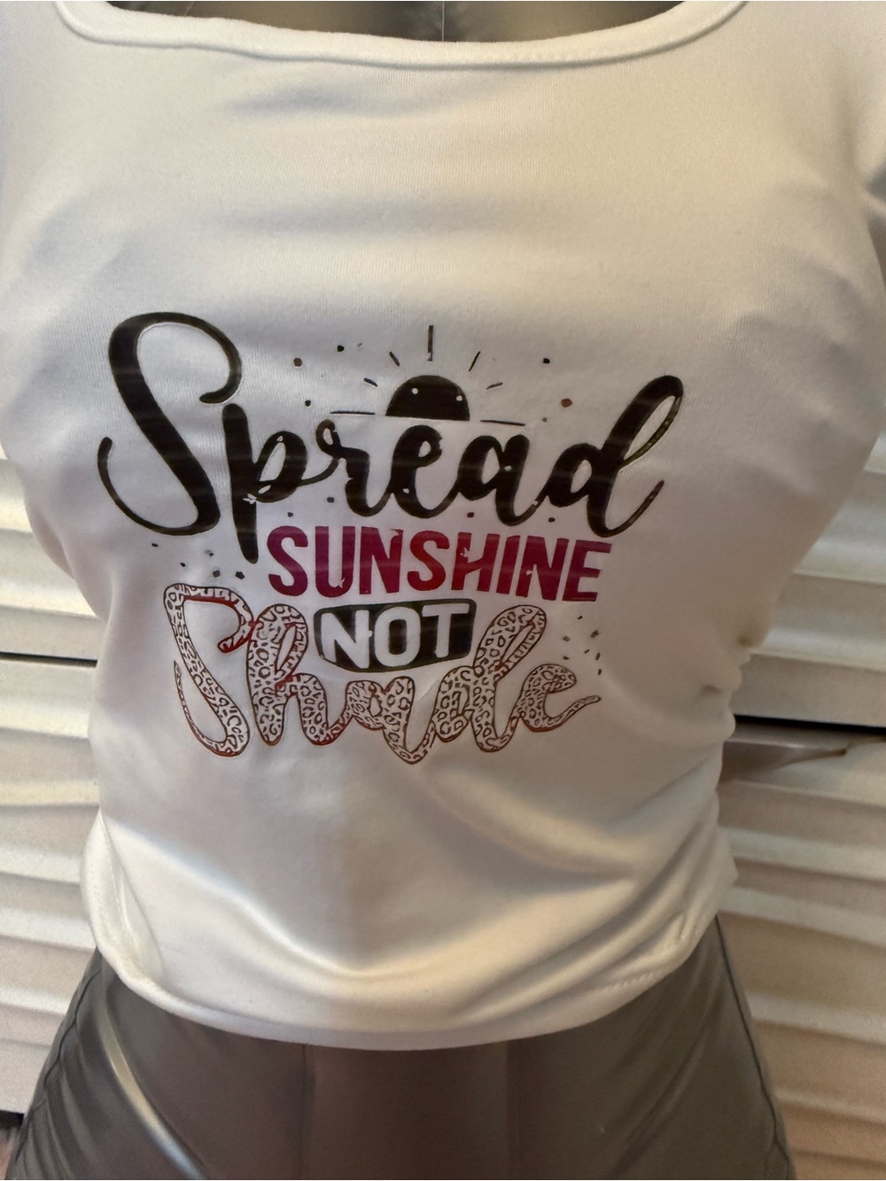 White 'Spread Sunshine Not Shade' Graphic Tank Top - Picture 3 of 6